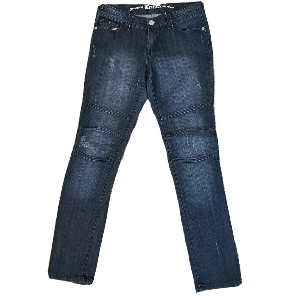 Ten 25 Jeans Premium Denim Womens Distressed Jeans Size 11/12 Inseam 33"